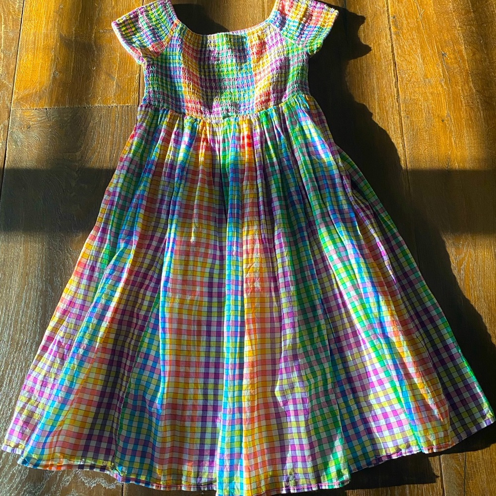 Adorable girls’ smocked ruffle dress
